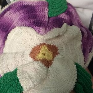 Vintage handmade flower doilies